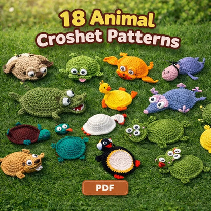 18 Animal Mug Hugger Crochet Patterns Bundle PDF